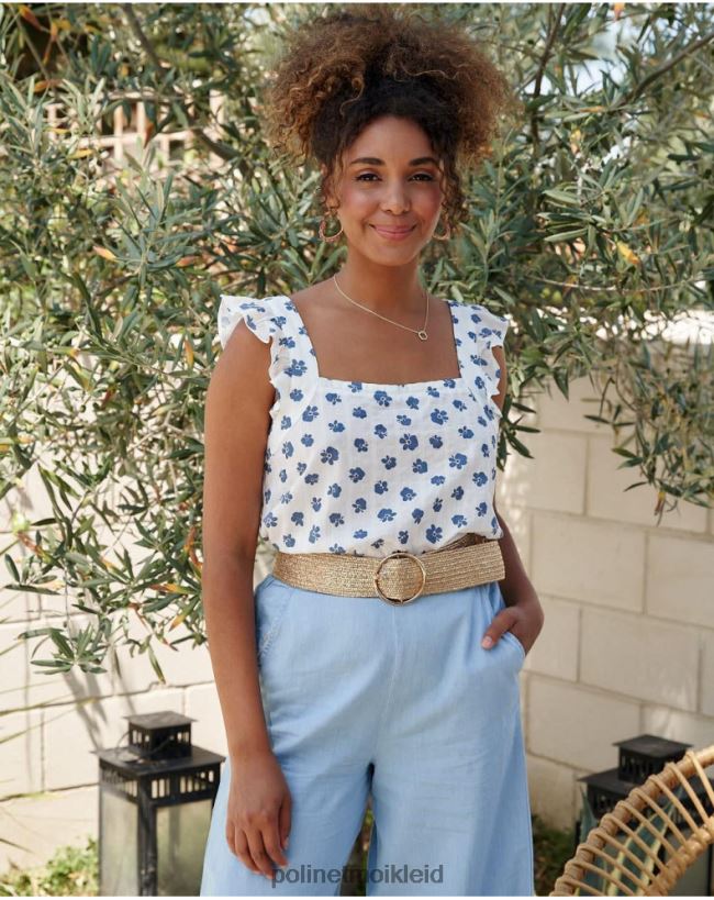 Polin et moi Spitzenblüten Selen HT8R244 Kleidung Denim