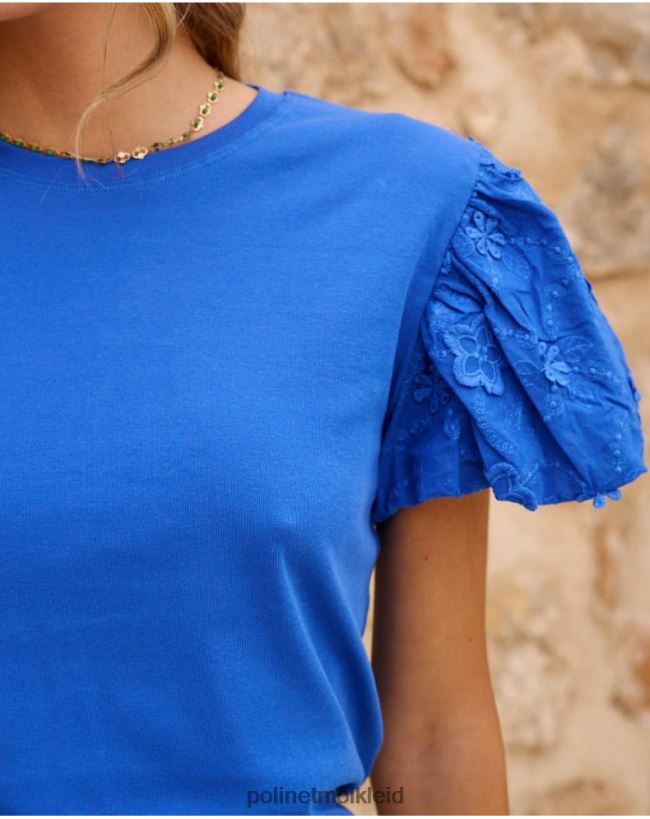 Polin et moi Stickerei oben Ruhm HT8R265 Kleidung klein blau