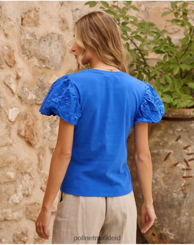 Polin et moi Stickerei oben Ruhm HT8R265 Kleidung klein blau