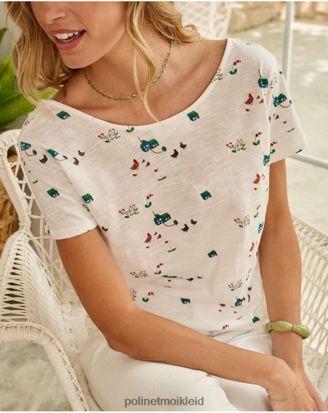 Polin et moi T-Shirt-Knöpfe HT8R267 Kleidung Weiß