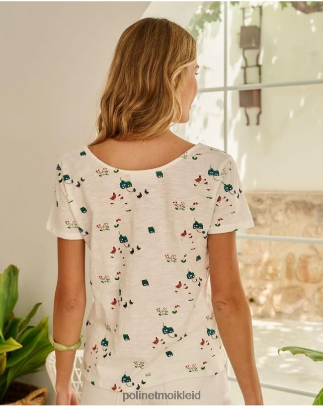 Polin et moi T-Shirt-Knöpfe HT8R267 Kleidung Weiß