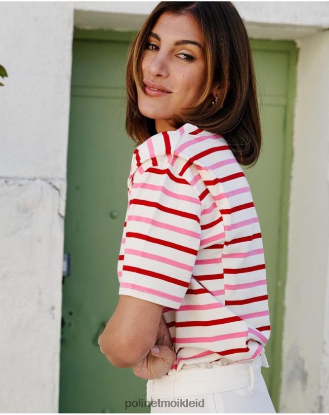 Polin et moi T-Shirt Streifen Eugenia HT8R270 Kleidung Rose