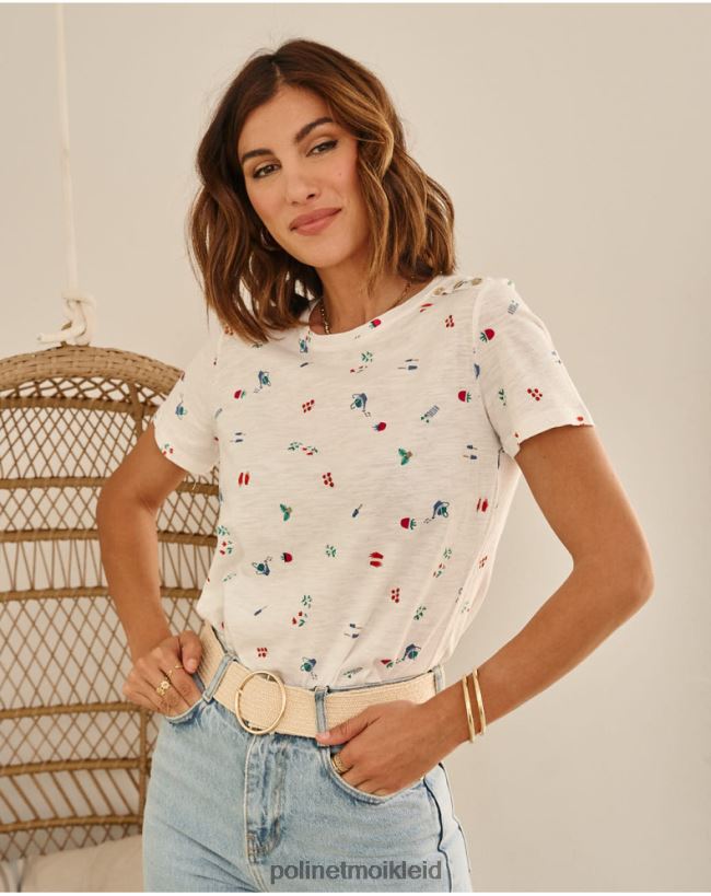 Polin et moi T-Shirt duscht Zoraida HT8R261 Kleidung Weiß