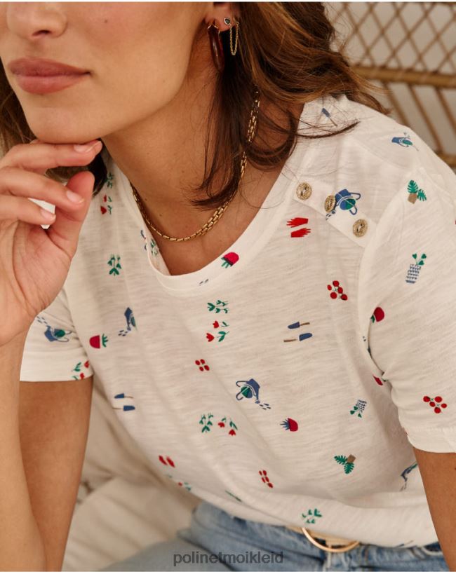 Polin et moi T-Shirt duscht Zoraida HT8R261 Kleidung Weiß