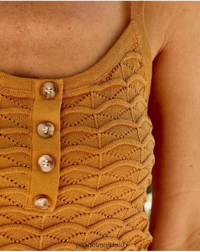 Polin et moi Top-Bonnie-Knöpfe HT8R293 Kleidung Ocker