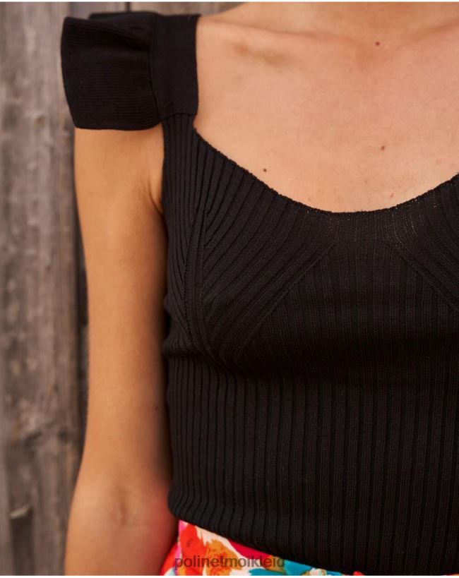 Polin et moi Top Rüschen Macu HT8R284 Kleidung Schwarz