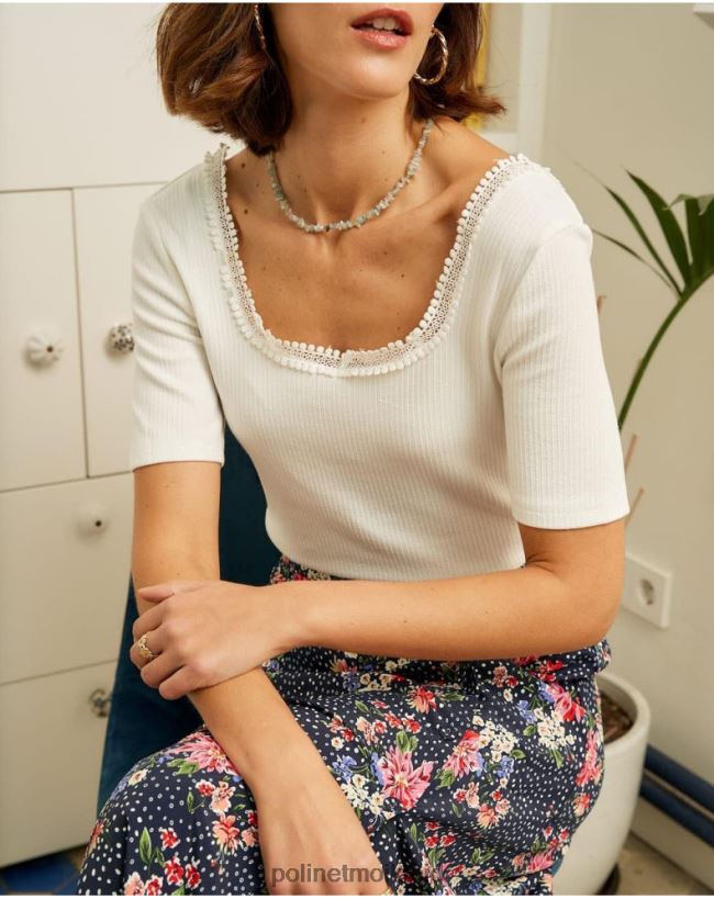 Polin et moi Top Spitze Giorgia HT8R288 Kleidung Weiß