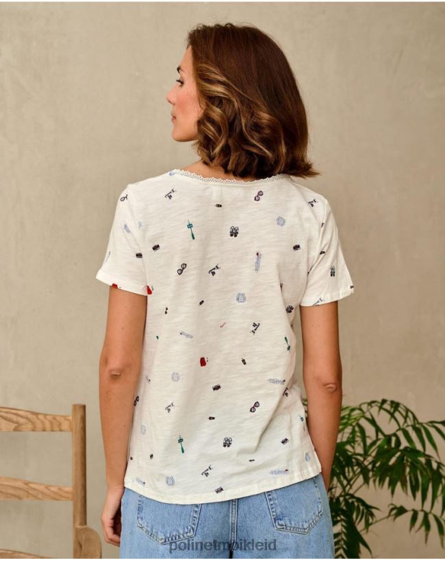 Polin et moi Yarina Reise-T-Shirt HT8R262 Kleidung Weiß