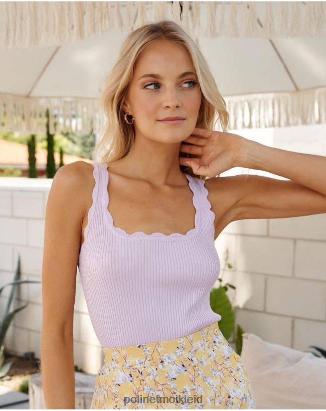 Polin et moi oben gestricktes Adara HT8R249 Kleidung lila