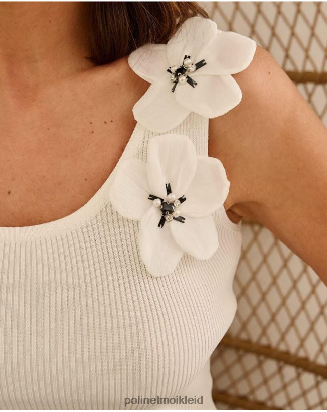 Polin et moi obere Azu-Blume HT8R286 Kleidung Weiß