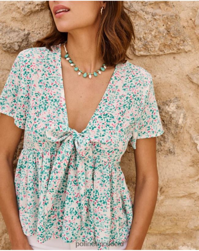 Polin et moi obere Schleife Esmeralda HT8R241 Kleidung Türkis