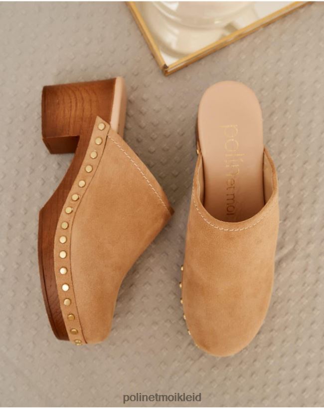 Polin et moi Clog Wildleder Fiorela HT8R470 Schuhwerk Kamel