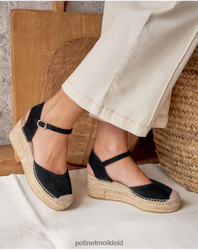 Polin et moi Angelina runde Espadrille HT8R419 Schuhwerk Schwarz