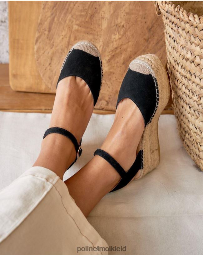 Polin et moi Angelina runde Espadrille HT8R419 Schuhwerk Schwarz