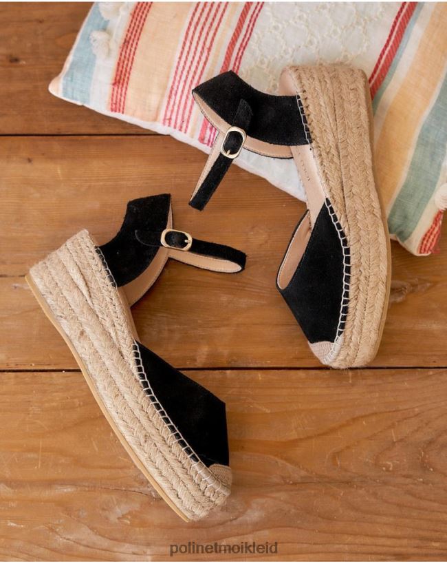 Polin et moi Angelina runde Espadrille HT8R419 Schuhwerk Schwarz