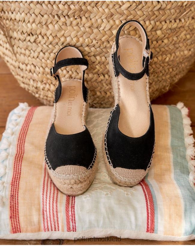 Polin et moi Angelina runde Espadrille HT8R419 Schuhwerk Schwarz