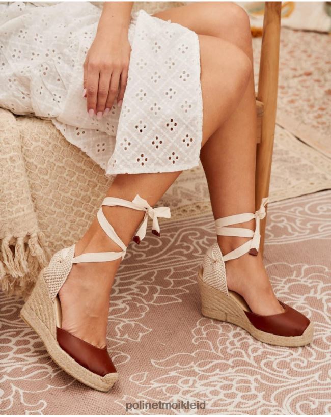 Polin et moi Espadrille-Leder Yana HT8R456 Schuhwerk braun