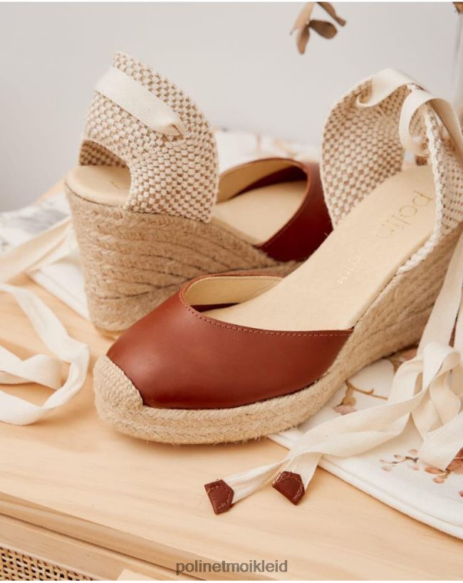 Polin et moi Espadrille-Leder Yana HT8R456 Schuhwerk braun