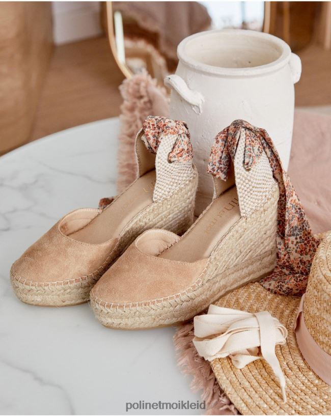 Polin et moi Liberty Ribbon Espadrille Fina HT8R510 Schuhwerk Kamel