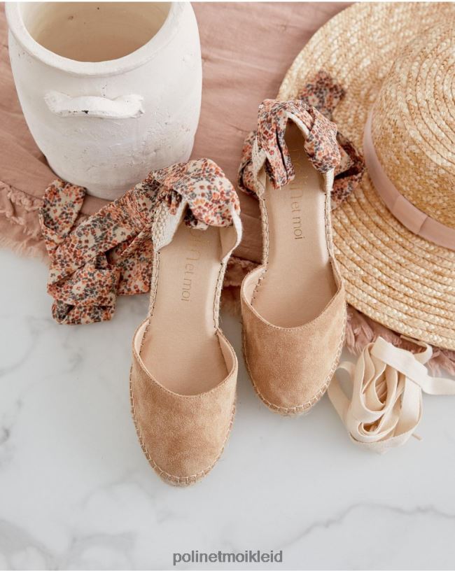 Polin et moi Liberty Ribbon Espadrille Fina HT8R510 Schuhwerk Kamel