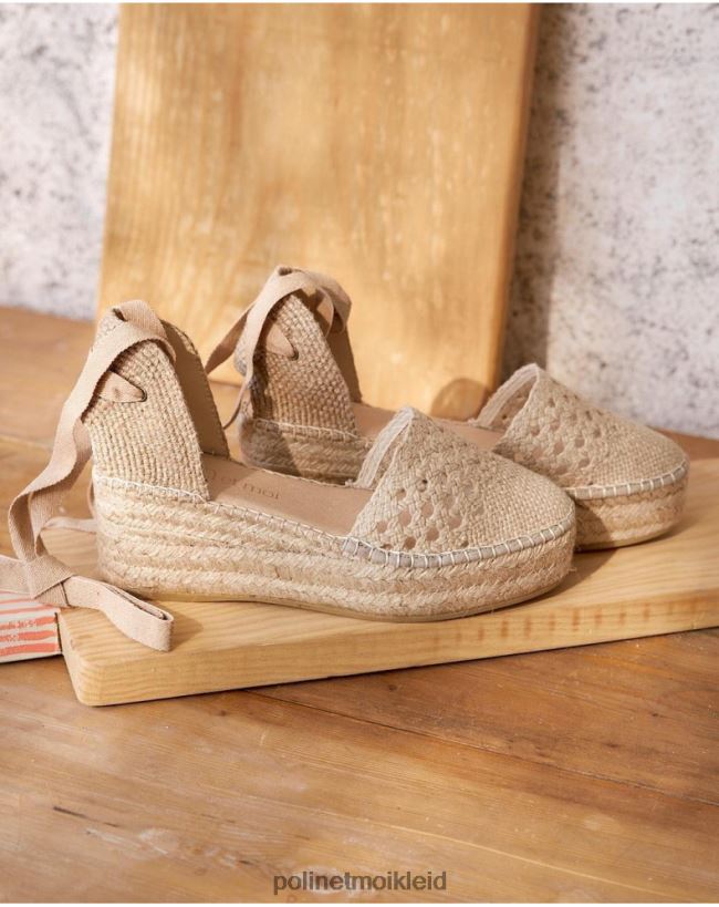Polin et moi gehäkelte Espadrille Nina HT8R514 Schuhwerk Beige