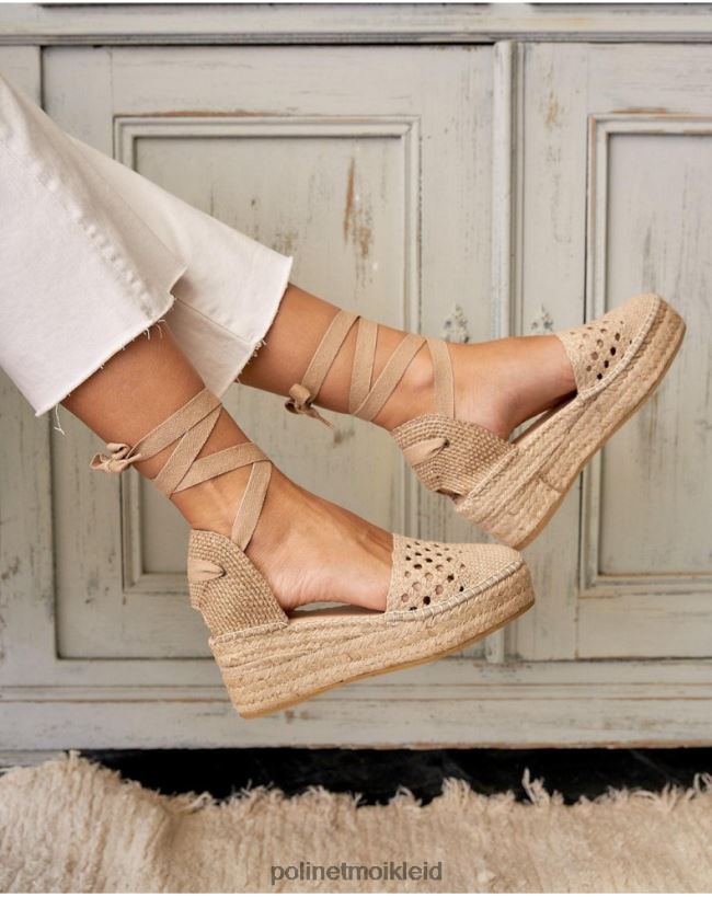 Polin et moi gehäkelte Espadrille Nina HT8R514 Schuhwerk Beige