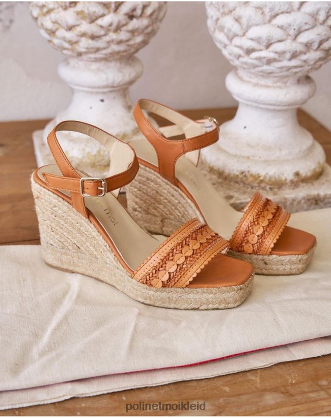 Polin et moi Sandale aus Leder Elizabeth HT8R452 Schuhwerk Kamel